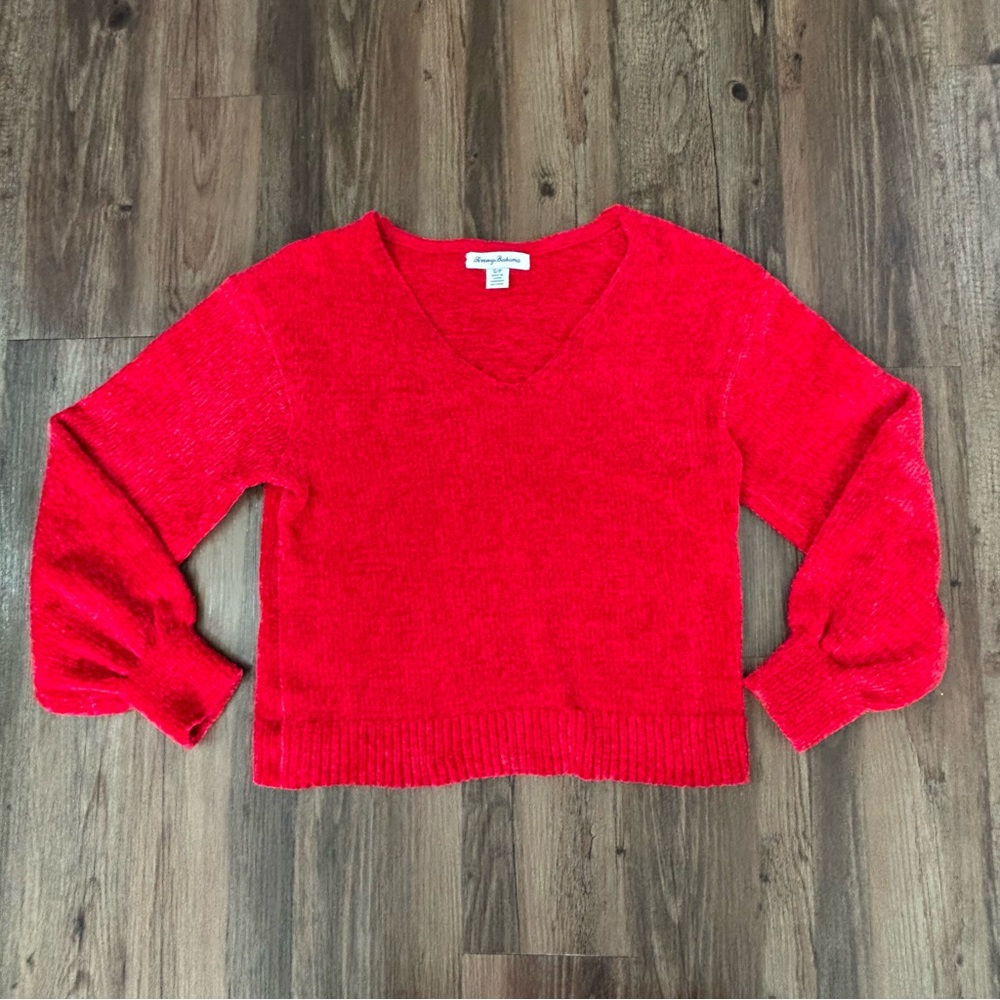 Tommy Bahama Bright Red V-Neck Sweater Size S